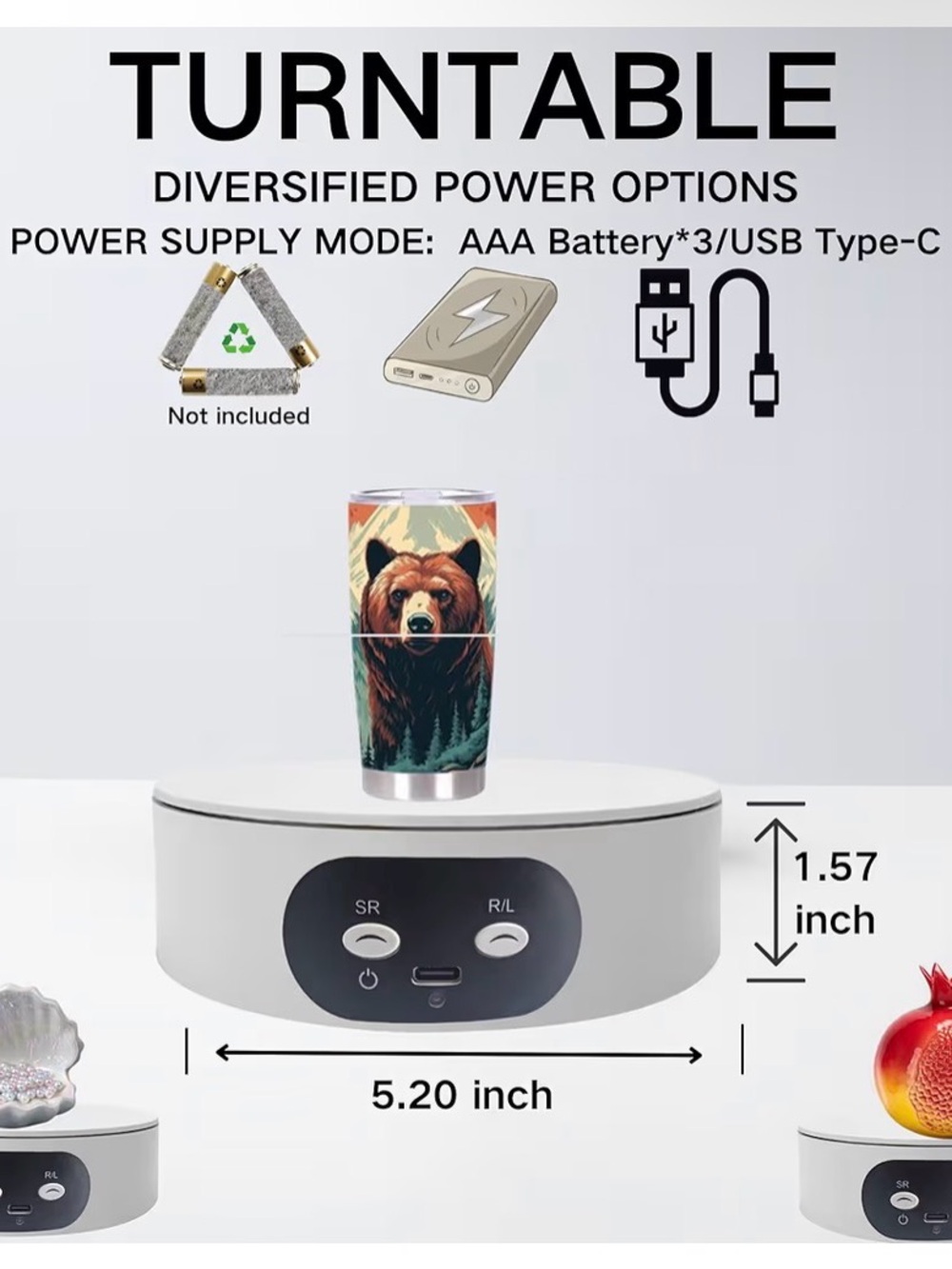 White Rotating Display Stand Modes up to 11 lbs NWT